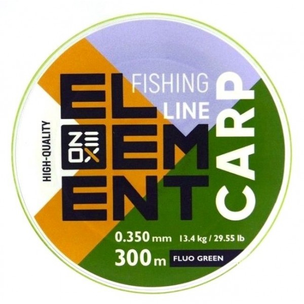 Леска для рыбалки, ZEOX Element Carp Fluo Green, 300м, сечение 0,350мм